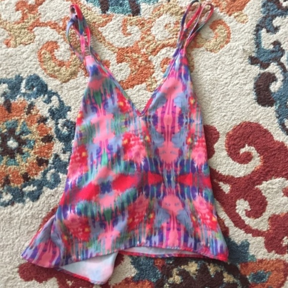 NASTY GAL // water color plunge cross back tank - Picture 2 of 6